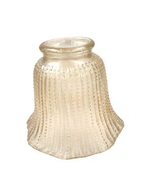 Vintage Iridescent Beaded Ribbed Glass Lamp Shade Sconce Chandelier 4.5 Inch